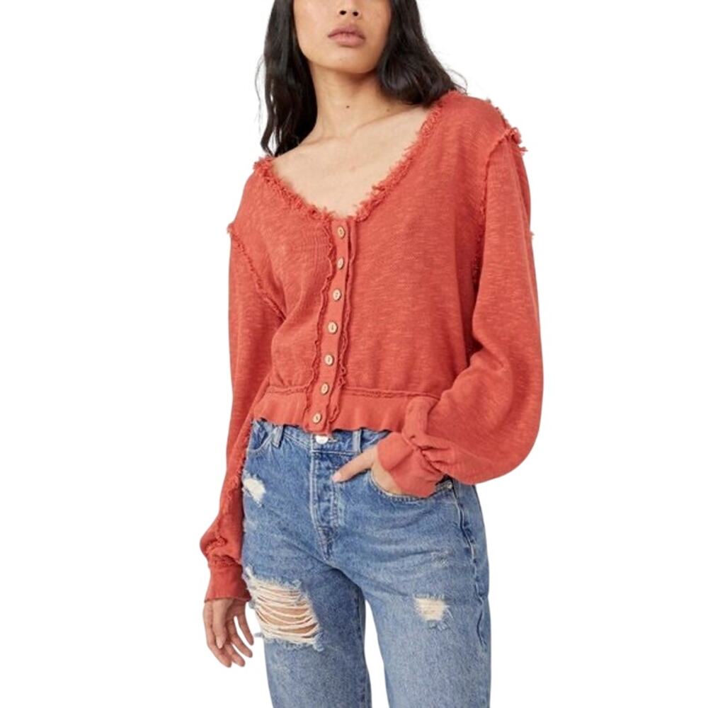 Free People We the Free Golden Road Cardi Autumn Peach Size Small